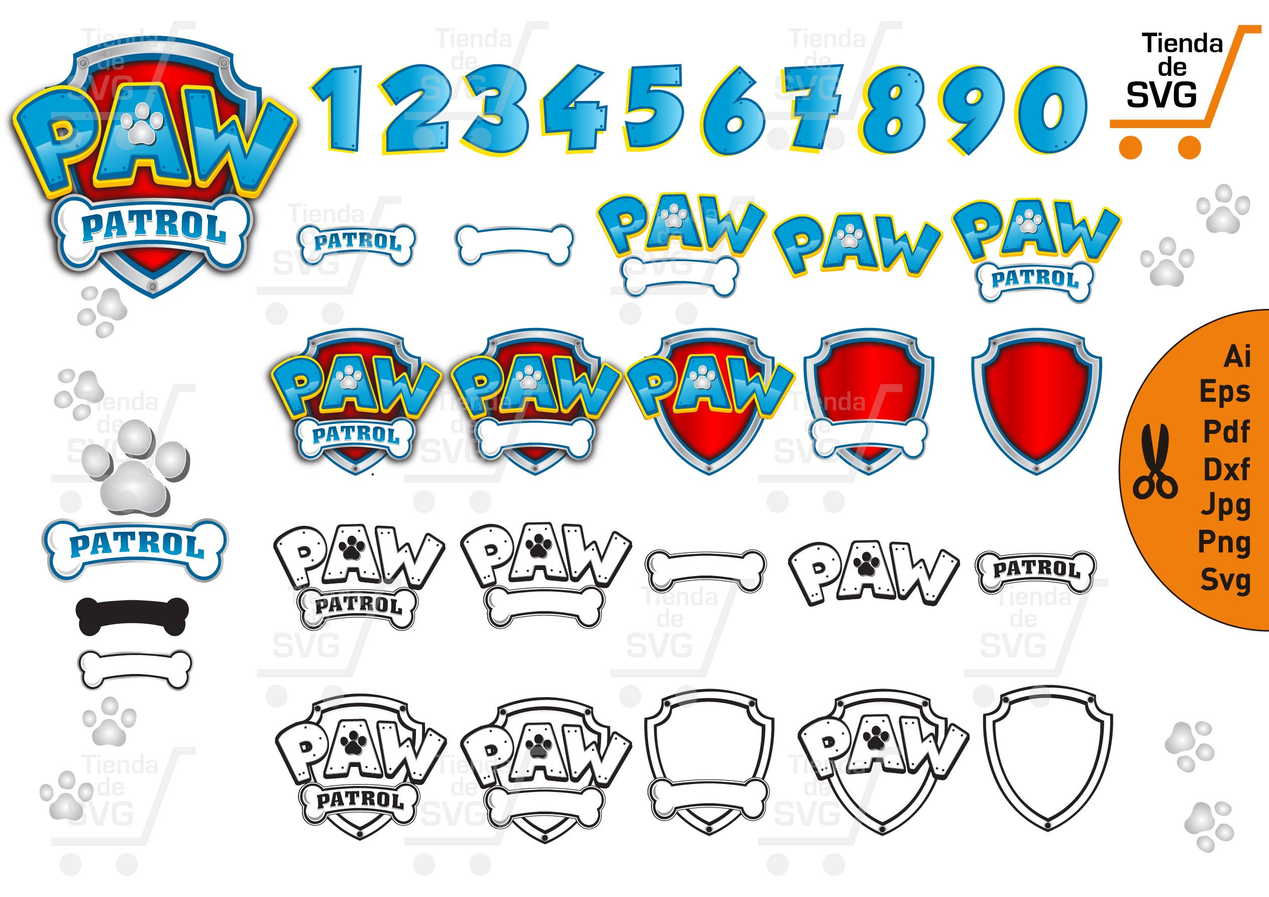 paw patrol font color